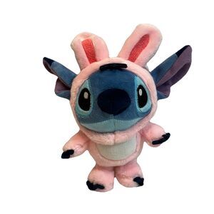 Disney Lilo & Stitch Dressed as Pink Easter Bunny Costume Plush Clip 8" Toy